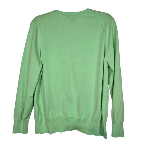 Lands' End Women's Green Cardigan Sweater - Picture 2 of 5